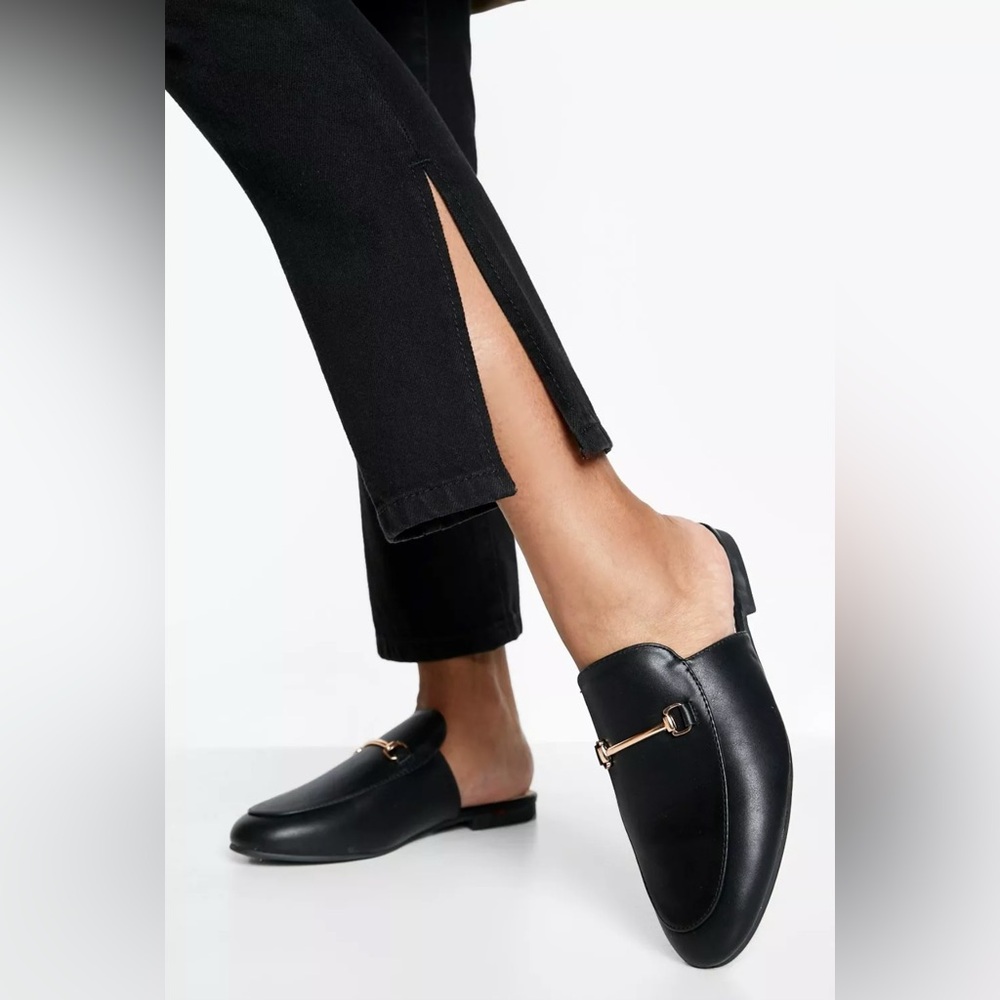 BOOHOO WIDE WIDTH T BAR MULE LOAFERS